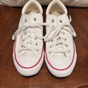 Classic White Sneakers with Red Accent